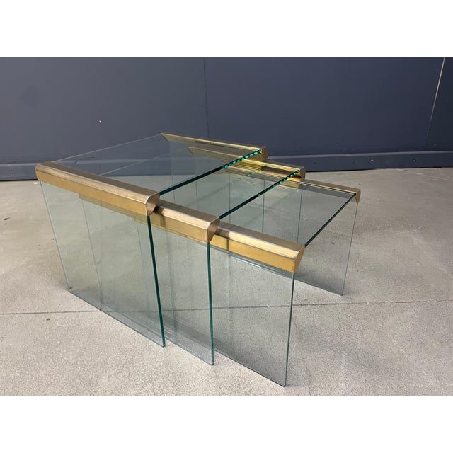 Gold T35 Nesting Tables from Galotti & Radice, 1975, Set of 3 For Sale - Image 8 of 12