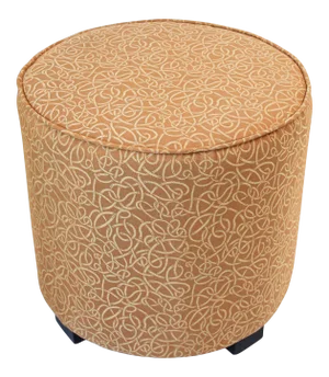 Moroccan Art Deco Style Pouf Upholstered in Gold Fabric Stool