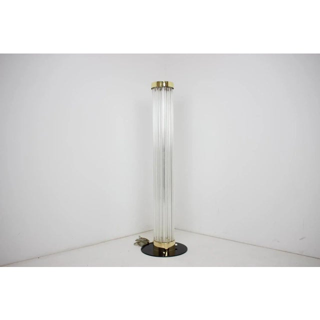 Metal Modern Brass & Art Glass Floor Lamp from Preciosa Kamenický Šenov, 1970s For Sale - Image 7 of 14