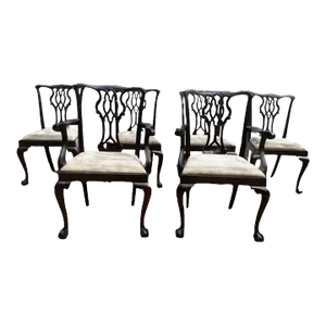 Early 20th Century George III Style Mahogany Dining Chairs by Hamptons England London - Set of 6