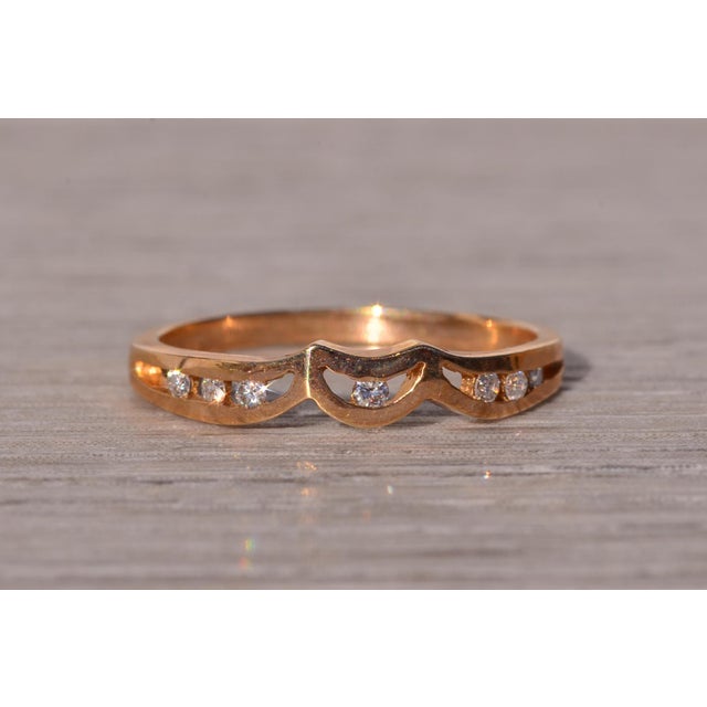 The Moda: Mid Century Modern Yellow Gold and Natural Diamond Ring For Sale - Image 9 of 11