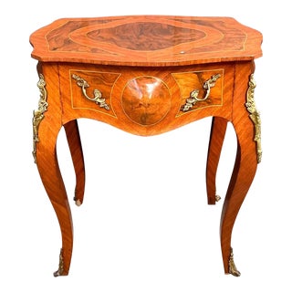 Louis XV Style Burled Bombe' Nightstand For Sale