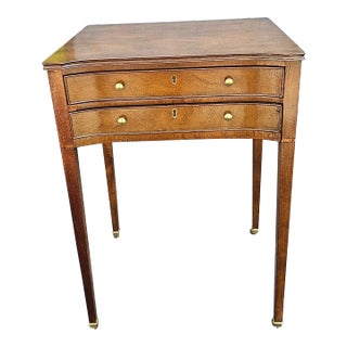 Baker Furniture Historic Charleston Collection Two Drawer Side Table on Wheels For Sale