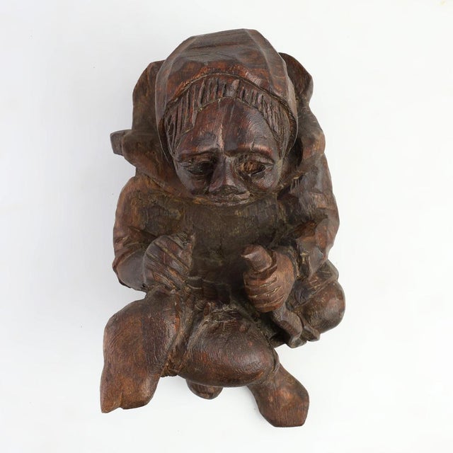 Hand-Carved Oak Wall Figure of a Woman, France, 1850s For Sale - Image 12 of 12