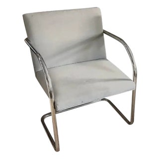 Mid Century Knoll International Brno Tubular Chrome Cantilever Chair - Signed and Dated 1979 For Sale