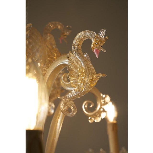 Glass Murano Glass Sea Horse Chandelier by Barovier & Toso, 1900s For Sale - Image 7 of 16
