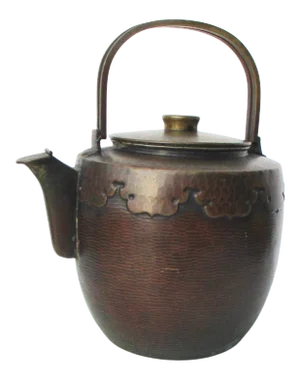 1940s Japanese Hammered Copper Tea Pot