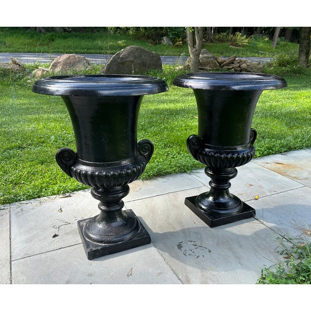 Late 20th Century Cast Iron Haddo House Urns - A Pair For Sale - Image 13 of 13