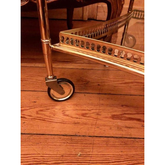 Hollywood Regency Bar Trolley in Brass, 1950s For Sale - Image 3 of 7