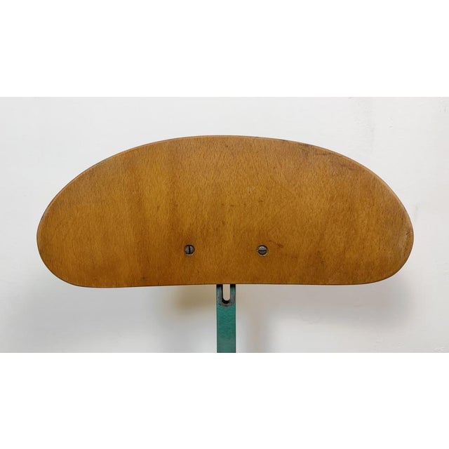 Industrial Dark Green Workshop Chair, 1950s For Sale - Image 6 of 16