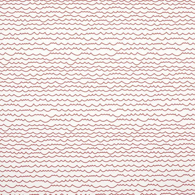Sample - Schumacher Waves Wallpaper in Red For Sale