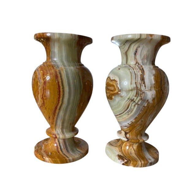Onyx Stone Vases, a Pair | Chairish