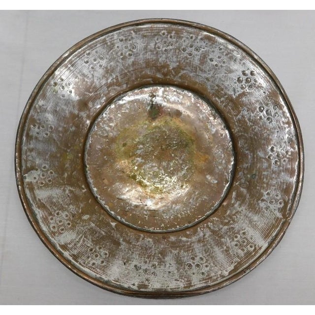 Antique 19th Century Ottoman Tinned Copper Hand-Hammered Bowl 13 Inches For Sale - Image 4 of 8