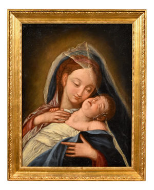 Follower of Giovan Battista Salvi Detto Il Sassoferrato, Madonna and Child, 1750, Oil on Canvas