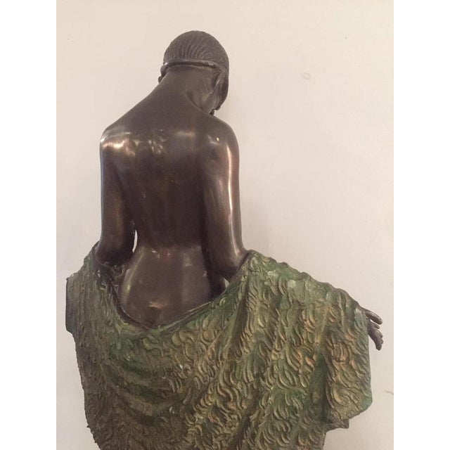 French Art Deco Bronze Dancer Figure by J.E Descomps For Sale - Image 6 of 18