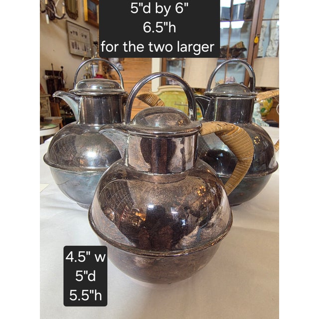 Collection of Three Silverplate Teapots For Sale In San Antonio - Image 6 of 8