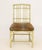 Modern Green Painted Faux Bamboo Side Chair, with leopard print upholstered cushion. 34.5" H x 20" W x 19" D; 17.5" H....