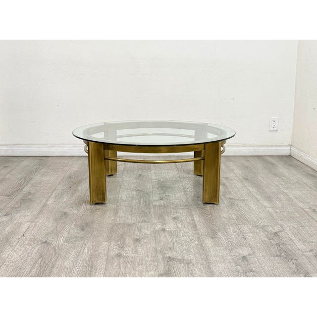 1970s Brass Coffee Table For Sale - Image 5 of 7