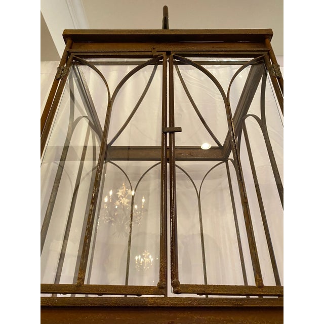 19th Century Antique Victorian Wrought Iron Wardian Terrarium Plant Case Stand For Sale - Image 5 of 13