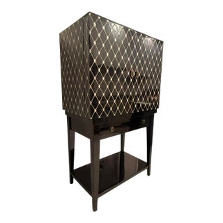Century Furniture Prink Illuminated Art Deco Revival Bar Cabinet For Sale