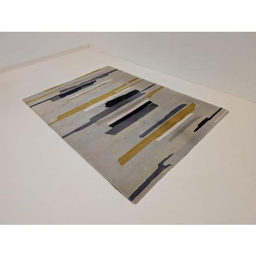 White Harlequin Zeal Pewter Rug For Sale - Image 8 of 9