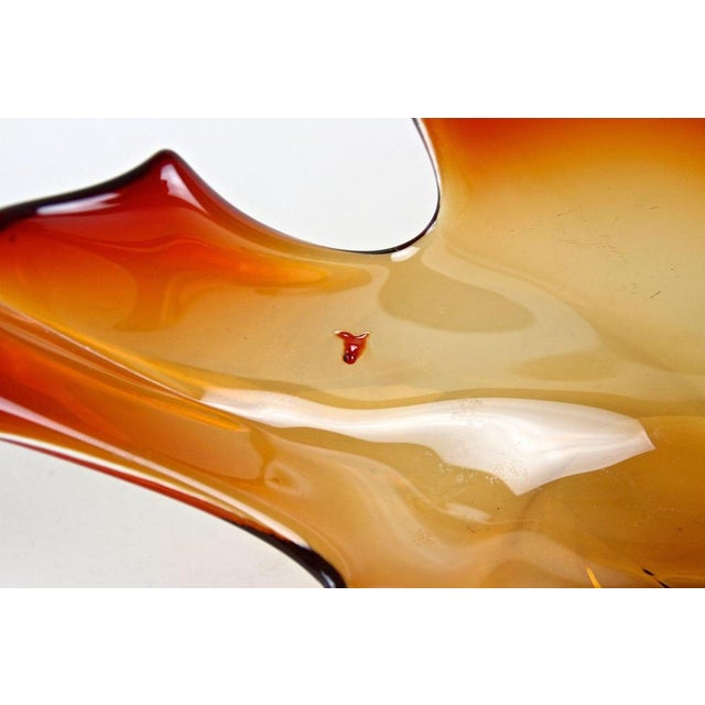 Mid-Century Murano Glass Bowl in Amber, Orange, and Red Tones, Italy, 1960s For Sale - Image 16 of 18