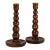19th Century English Oak Bobbin Candlesticks For Sale