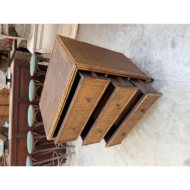 Wicker and Rattan Chest of Drawers, 1960s For Sale - Image 6 of 9