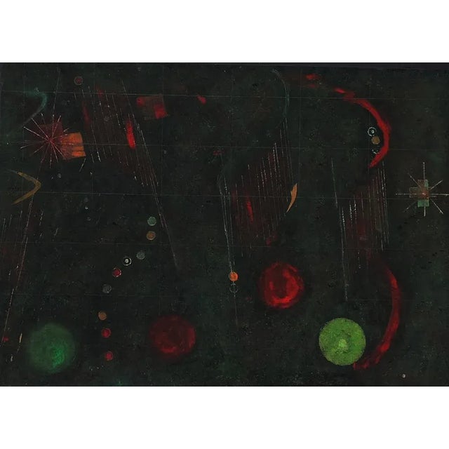 1950s 1950s "Stars" Abstract Mixed-Media Painting on Paper by Rolph Scarlett For Sale - Image 5 of 6