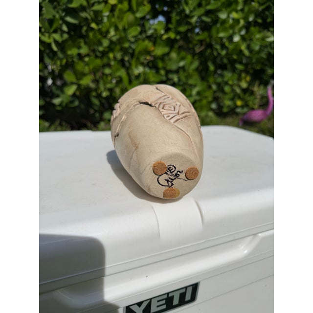Ceramic Vintage Signed Sculptural Studio Pottery Vase With Kokopelli Motif, 6” For Sale - Image 7 of 10