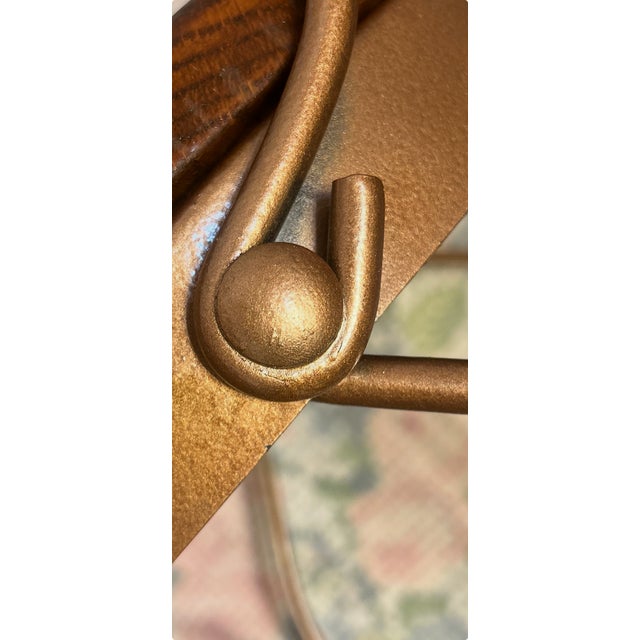 Rare Highly Collectable-Antique “Japan Finish” Industrial Copper Finish Sweetheart Design Ice Cream Parlor Set With Two Chairs For Sale - Image 11 of 18