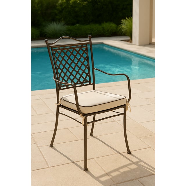 Italian Shedir Outdoor Chair in Hand-Forged Metal For Sale - Image 6 of 7