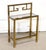 Art Deco Mid 20th Century Pair of Brass & Smoked Glass Art Deco Sofa End Tables For Sale - Image 3 of 11