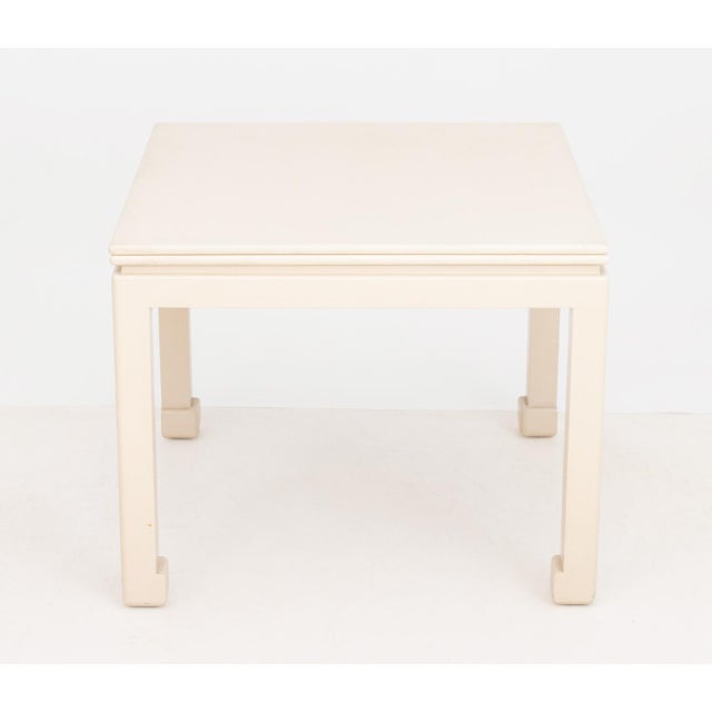 Modern James Mont Style White Painted Dining Table For Sale - Image 3 of 7