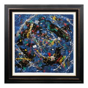 Jiang Tiefeng, Line Symphony (Custom Framed Large Hand Signed Serigraph), 1989