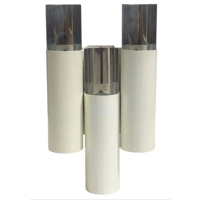 Italian White Metal Wall Lamp from Stilnovo, 1960s For Sale - Image 3 of 5