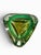 Triangular Murano sommerso uranium glass bowl, green and yellow shades. Uranium glass is heated inside the glass and under...