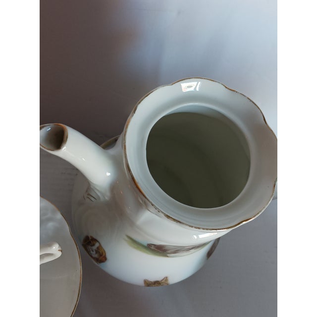 Ceramic Antique Victorian Tea Set Children's Kittens and Puppy- 7 Pieces C.1880 Complete For Sale - Image 7 of 7