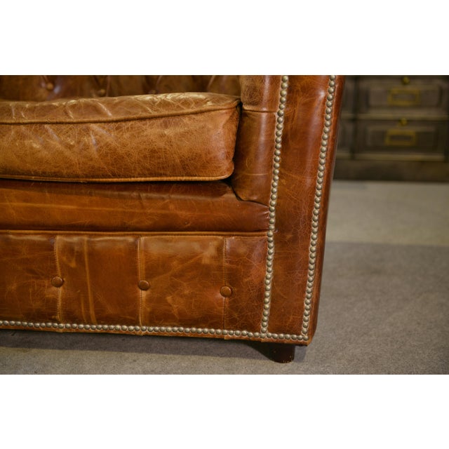 Leather Chesterfield 2-Seater Sofa, 2000s For Sale - Image 6 of 11