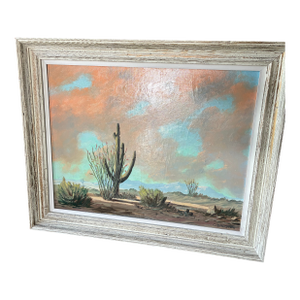Mid 20th Century Shifting Clouds Original Oil Painting by Sid Cedargreen