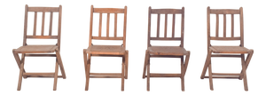 Wooden Folding Chairs, 1950, Set of 4