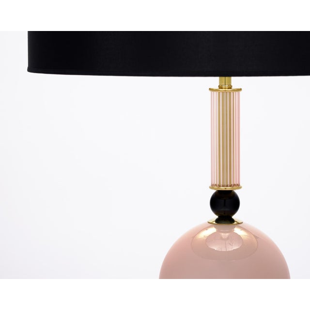 Mid-Century Modern Elegant Pink Venetian Glass Modernist Lamps, Murano, Italy For Sale - Image 3 of 9