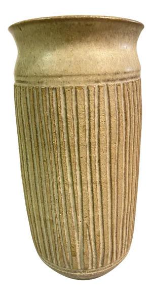 Frank Willet Studio Pottery Incised Vertical Line Vase