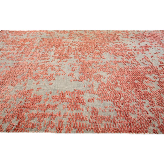 2020s Orange Modern Apadana's Safi Collection Handmade Abstract Oversize Wool Rug For Sale - Image 5 of 11