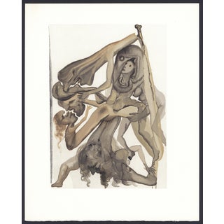 1963 Dalí Divine Comedy Engraving Enfer Chant 11 "Au Bord Du 7e Bolge" (On the Edge of the 7th Bolge) For Sale