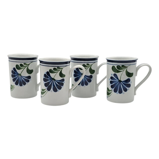 Vintage Dansk International Sage Song Coffee Mug Set – Scandinavian Floral 10oz Cups For Sale