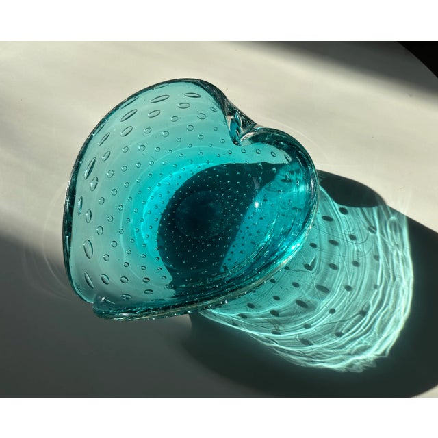 Mid-Century Modern Seguso Murano Turquoise Glass Bowl 1950s Mid-Century Modern For Sale - Image 3 of 4