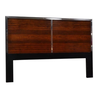Milo Baughman Rosewood, Chrome & Black Queen Heaboard For Sale