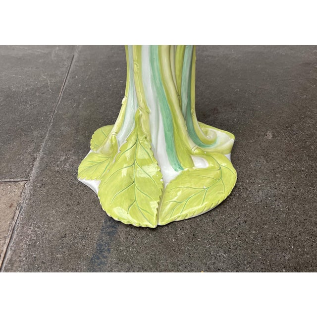 Vintage Italian Pottery Planter with Flower Stand, 1980s, Set of 2 For Sale - Image 4 of 18