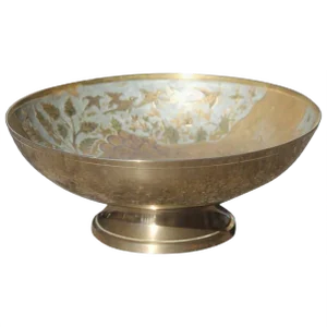 Brass Bowl with Engravings & Enamels, 1950s